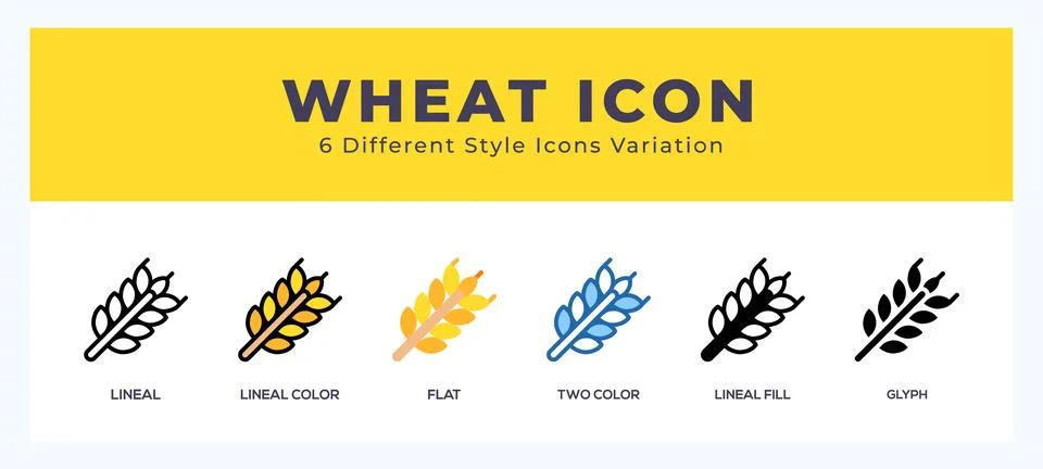 Wheat icon symbol. isolated. vector illustration with different styles Stock Illustration