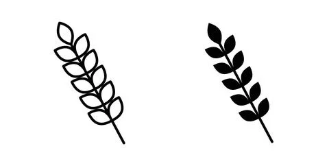 Wheat icon symbol. Vector illustration pack in black color. Illustrazione stock