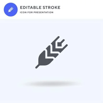 Wheat icon vector, filled flat sign, solid pictogram isolated on white, logo Stock Illustration