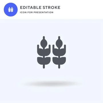 Wheat icon vector, filled flat sign, solid pictogram isolated on white, logo Stock Illustration