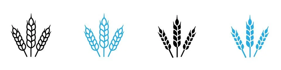 Wheat icon vector set collection for web Illustrazione stock