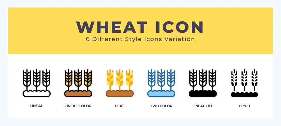 Wheat icons set. Different style of icons simple vector illustration. Stock Illustration