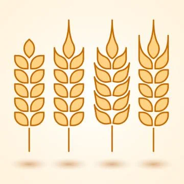 Wheat icons set Stock Illustration
