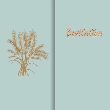 Wheat invitation template Stock Illustration