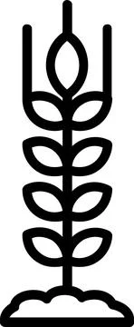 Wheat Line Icon Design Stock Illustration