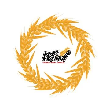 Wheat logo design with circle or round shape geometrical style. Flat design Stock Illustration