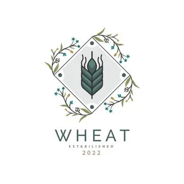 Wheat logo template design for brand or company and other Stock Illustration