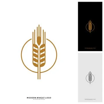Wheat Luxury Grain and bread labels. Nature wheat. Agriculture wheat Logo Tem Stock Illustration