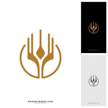 Wheat Luxury Grain and bread labels. Nature wheat. Agriculture wheat Logo Tem Stock Illustration