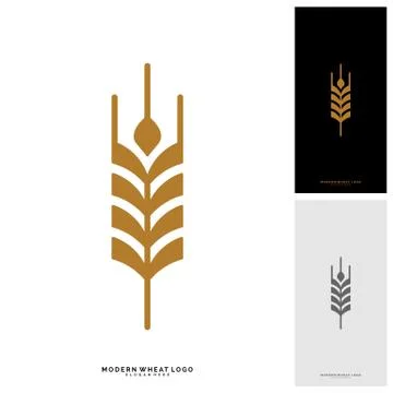 Wheat Luxury Grain and bread labels. Nature wheat. Agriculture wheat Logo Tem Stock Illustration