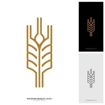 Wheat Luxury Grain and bread labels. Nature wheat. Agriculture wheat Logo Tem Stock Illustration