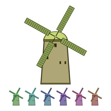 Wheat mill farm cartoon vector graphic Stock Illustration