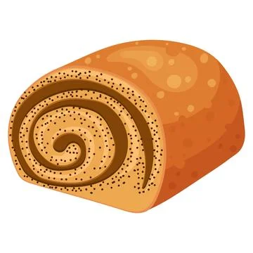 Wheat muffin sweet bun. Vector illustration on a white background Stock Illustration