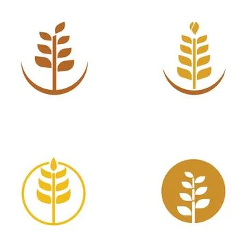 Wheat or cereal logo, wheat field and wheat farm logo.With easy and simple .. Stock Illustration
