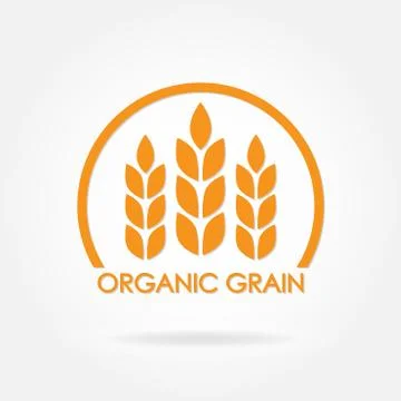 Wheat or rice icon. Organic grain symbol. Design element for organic products Stock Illustration