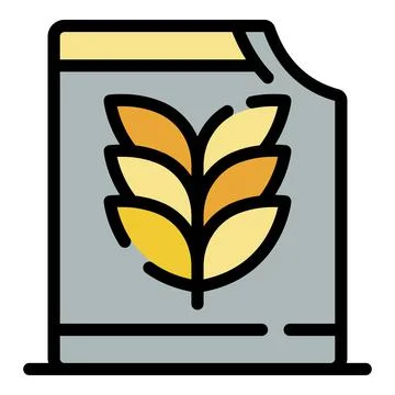 Wheat package cereal flakes icon color outline vector Stock Illustration
