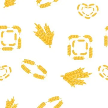 Wheat pattern, cartoon style Stock Illustration