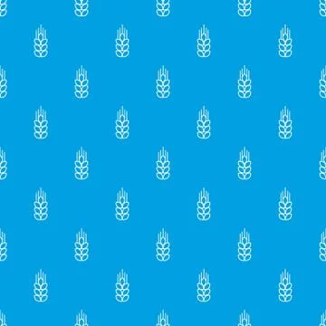 Wheat pattern vector seamless blue イラスト素材
