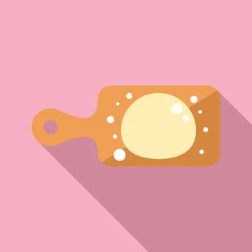 Wheat pin dough icon flat vector. Bake board Stock Illustration