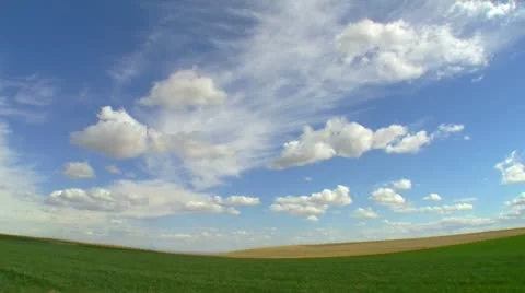Wheat plane field crop and shiny cloud 3 Stock Footage 10897309