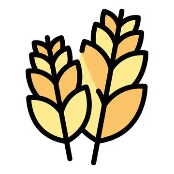 Wheat plant icon vector flat Stock Illustration