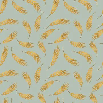 Wheat plant seamless pattern for textile design, vector background Stock Illustration