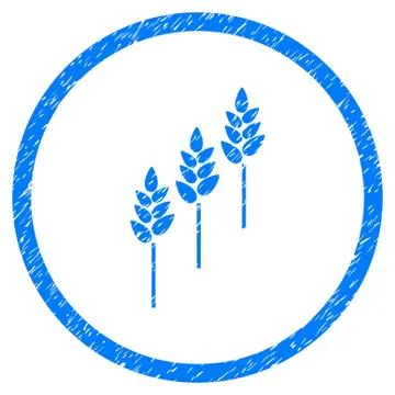 Wheat Plants Rounded Grainy Icon Illustrazione stock