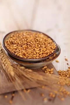Wheat in plate. Stock Photos