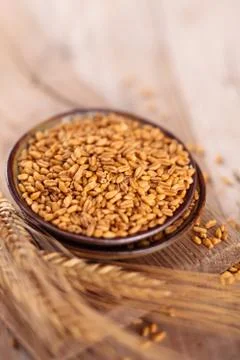 Wheat in plate. Stock Photos