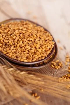 Wheat in plate. Stock Photos