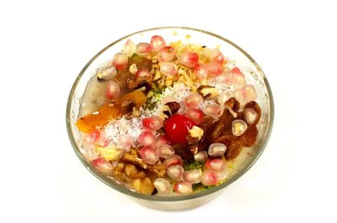Wheat pudding with dried nuts and fruits (Asure) Stock Photos