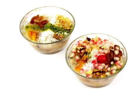 Wheat pudding with dried nuts and fruits, dessert (Asure) Stock Photos