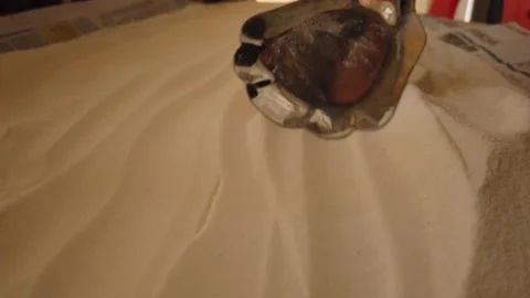 Wheat of Rice flour cooling process with a big spoon. Video stock 162310927