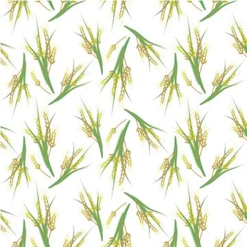 Wheat, rice vector seamless pattern background 스톡 일러스트
