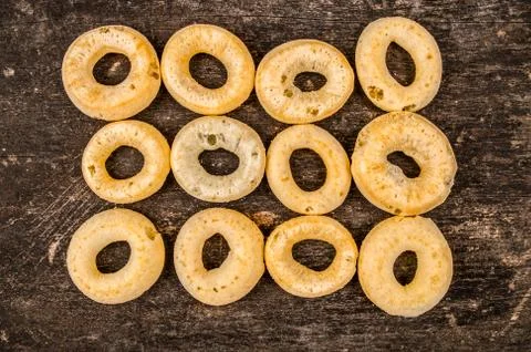 Wheat rings breakfast 스톡 사진