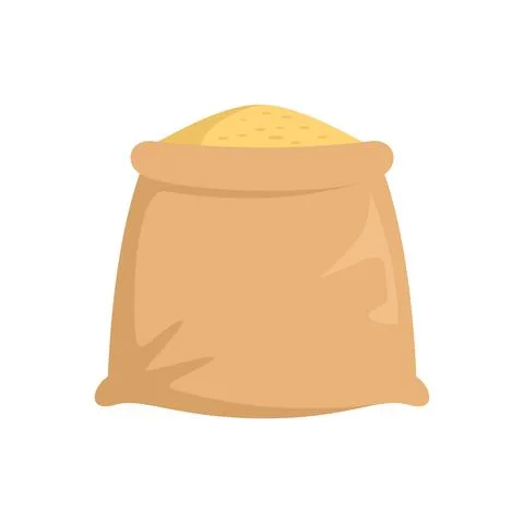 Wheat sack icon flat isolated vector Illustrazione stock