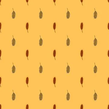 Wheat seamless pattern. Cereal crop sketch. イラスト素材