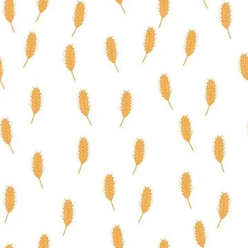 Wheat seamless pattern. Cereal crop sketch. イラスト素材