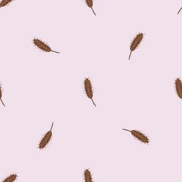 Wheat seamless pattern. Cereal crop sketch. Stock Illustration