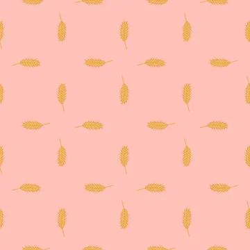 Wheat seamless pattern. Cereal crop sketch. Stock Illustration