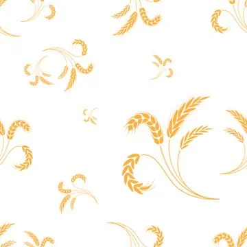 Wheat seamless pattern. Vector illustration on isolated background イラスト素材
