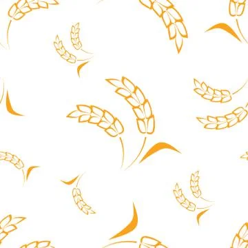 Wheat seamless pattern. Vector illustration on isolated background イラスト素材