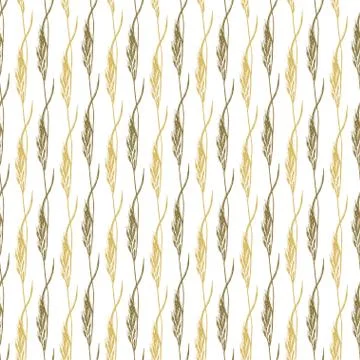 Wheat seamless pattern. Vector print design. Nature background with wheat pla イラスト素材