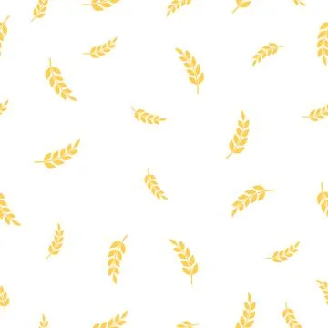 Wheat seamless pattern white background. Illustrazione stock