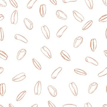 Wheat seeds.  Vector  seamless pattern Stock Illustration