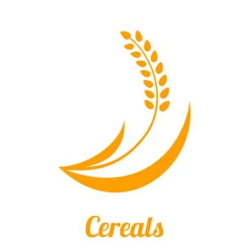 Wheat spike yellow isolated on white background. Stock Illustration