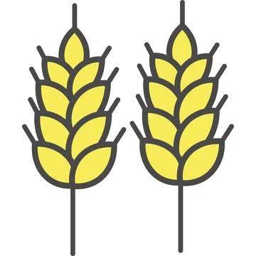 Wheat spikelets vector icon isolated Illustrazione stock
