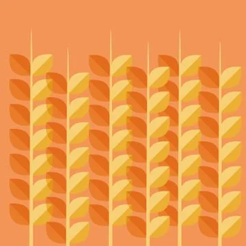 Wheat spikes pattern background イラスト素材