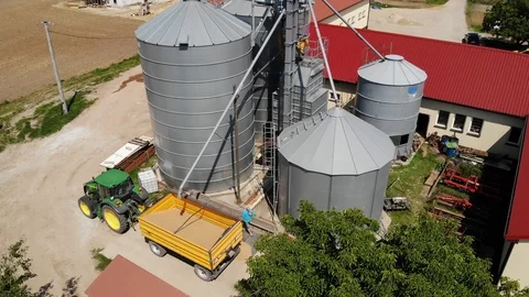 Wheat storage Silo Stock Footage 93428668