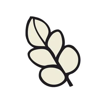 Wheat style ivory leaf. Vector Stock Illustration